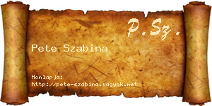 Pete Szabina névjegykártya