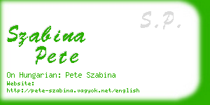 szabina pete business card